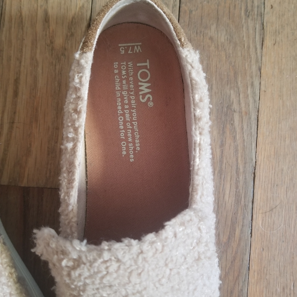 Toms Faux Sherpa Sneakers Blush Sunset 7.5 - Picture 8 of 9